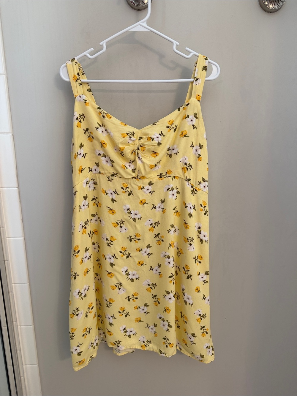Old Navy Yellow Floral Spaghetti-Strap Mini Dress